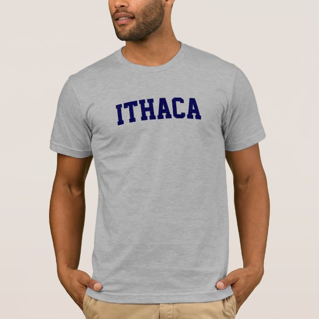 T-shirt d'Ithaca sur le gris de Heather avec le (Devant)