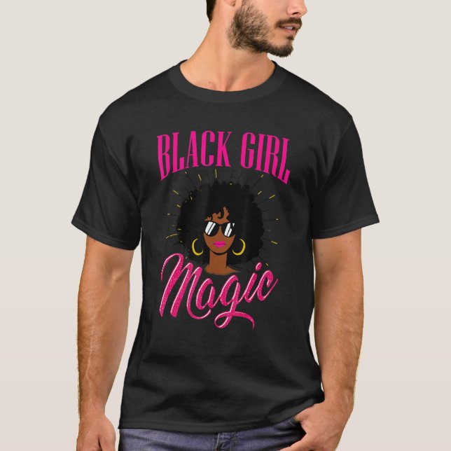 T-shirt Diva Afro Melanin Bubblegum Rose Black Queen (Devant)
