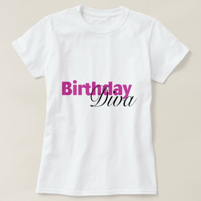 T-shirt Diva d'anniversaire (2) (Design devant)