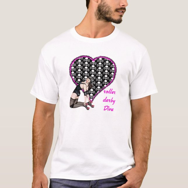 T-shirt diva de Derby de rouleau (Devant)