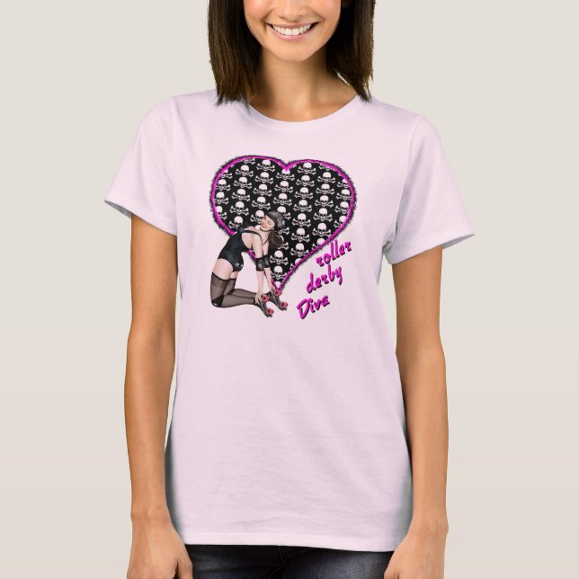 T-shirt diva de Derby de rouleau (Devant)