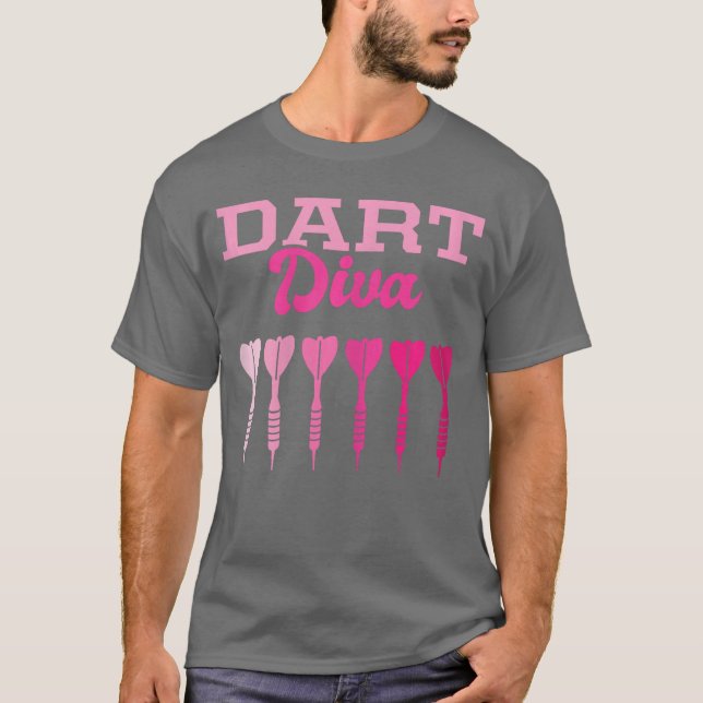 T-shirt Diva de fléchettes Joueuse de fléchettes Flèche Dr (Devant)