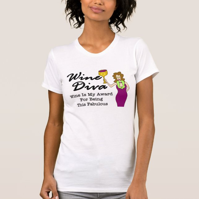 T-shirt Diva de vin "fabuleuse " (Devant)