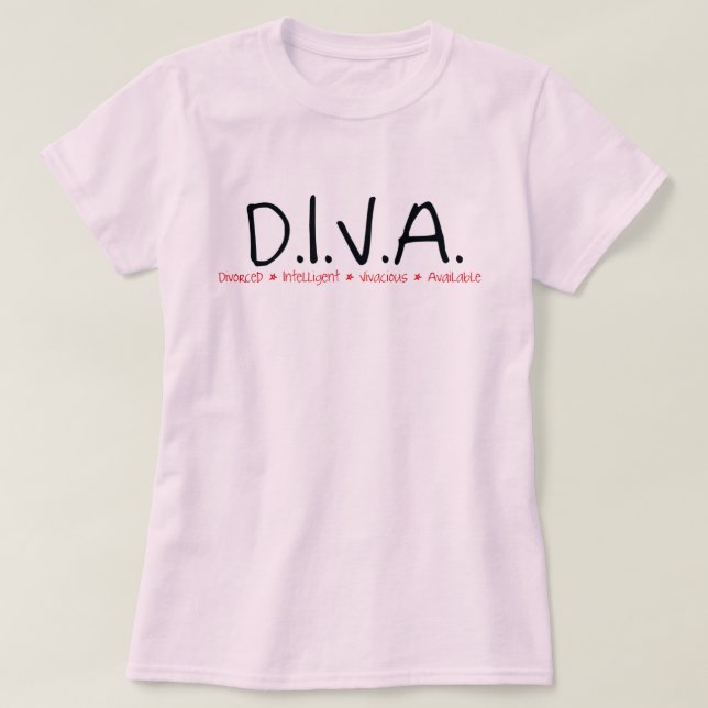 T-shirt DIVA - Définition des femmes divorcées (Design devant)