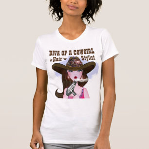 T-shirt Diva d'une cowgirl "Hair Stylist"