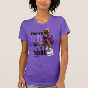 T-shirt Diva Noire Autonomisée Rayonnant de Force et de Gr