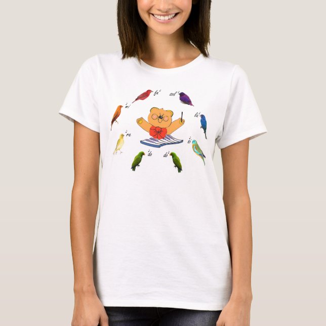 T-shirt Divabear menant les oiseaux musicaux (Devant)