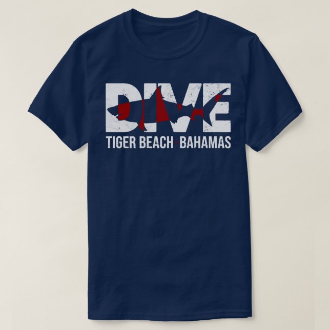 T-shirt DIVE Bahamas Tiger Beach SCUBA Diving Shark  (Design devant)