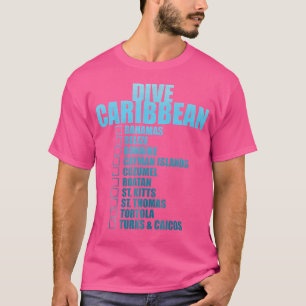 T-shirt Dive Caribbean Islands Liste de contrôle plongée p