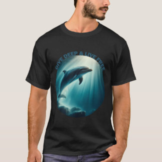 T-shirt Dive Deep Live Dolphin gratuit