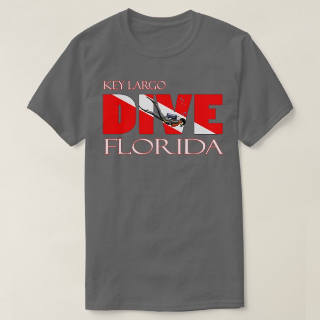 T-shirt DIVE Key Largo Florida SCUBA Diving Snorkeling  (Design devant)