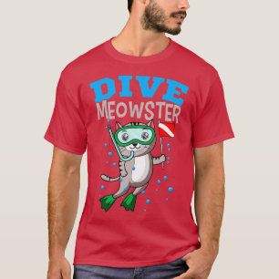 T-shirt Diver de chat Meowster Plongée sous-marine Drapeau