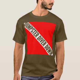 T-shirt Diver de plongeur à bas Drapeau rouge et blanc
