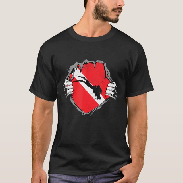 T-shirt Diver Down Dive Drapeau Scuba Plongée Drapeau amér (Devant)