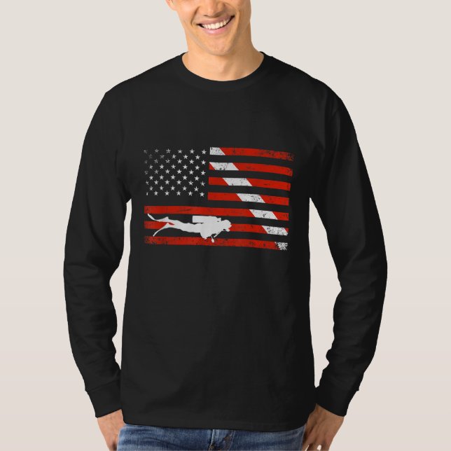 T-shirt Diver Down Dive Drapeau Scuba Plongée Drapeau amér (Devant)