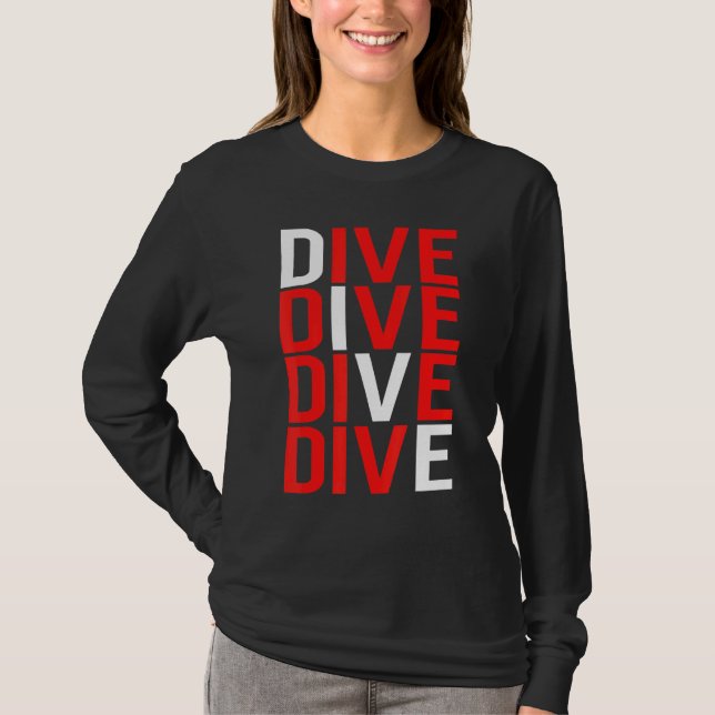 T-shirt Diver Drapeau Plongée Plongée Plongée (Devant)