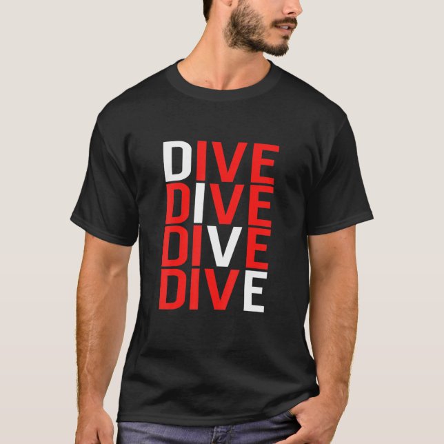 T-shirt Diver Drapeau Plongée Plongée Plongée (Devant)