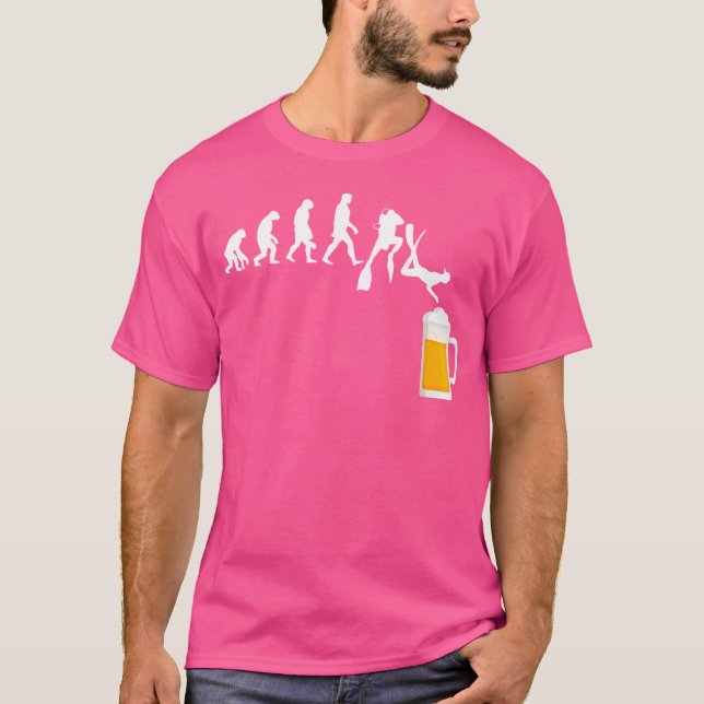 T-shirt Diver Evolution Bière Plongée Deep Diver Coral Div (Devant)