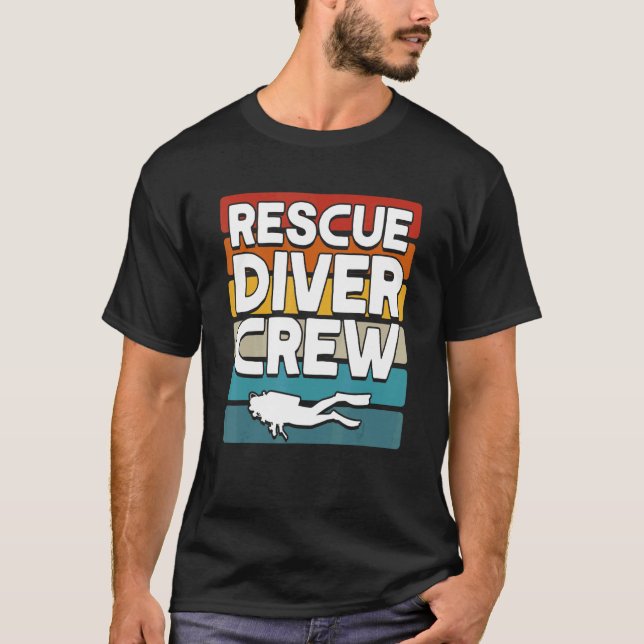 T-shirt Diver Flag Rescue Diver Crew Scuba (Devant)