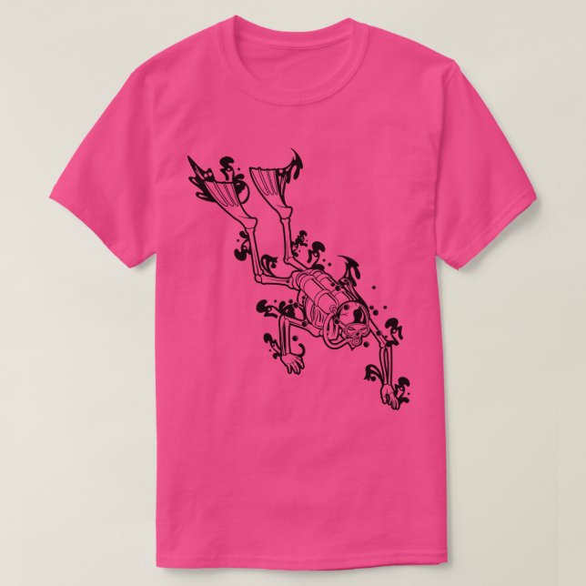 T-shirt Diver Skeleton Sous-marin Plongée sous-marine (Design devant)