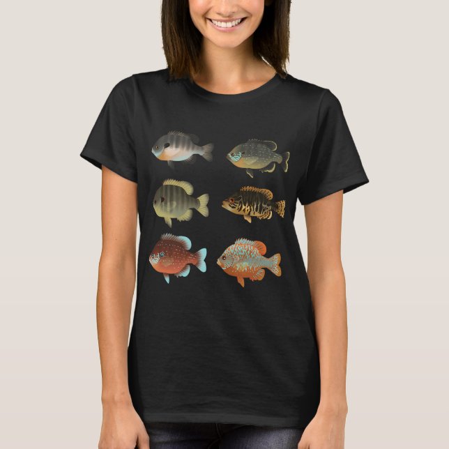 T-shirt Divers crapets (Lepomis sp.) en pack (Devant)