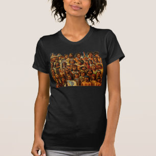 T-shirt Diverses tribus de collage indigène d'Indiens