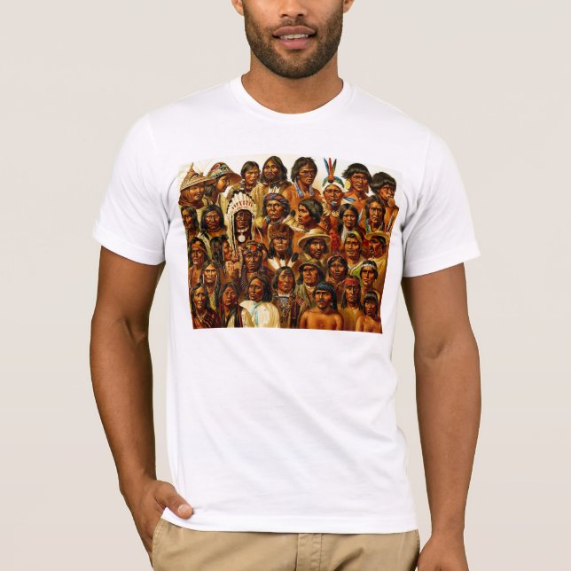 T-shirt Diverses tribus de collage indigène d'Indiens (Devant)