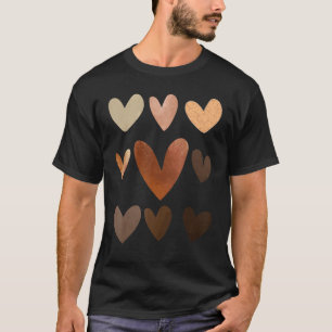 T-shirt Diversité Coeur Peau Tons Black Pride Kindness Me