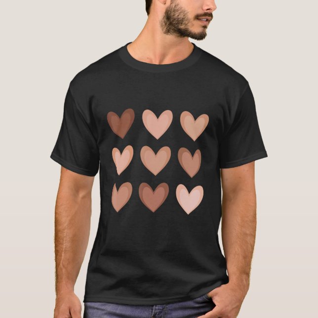 T-shirt Diversité Coeur Peau Tons Black Pride Kindness Me (Devant)