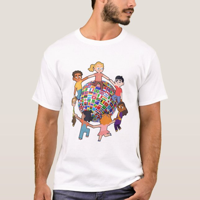 T-shirt Diversité culturelle Drapeaux mondiaux Différents  (Devant)