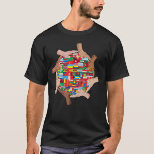 T-shirt Diversité culturelle Drapeaux mondiaux Différents
