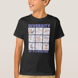 T-shirt Diversité est pawsome mignon Vibes rétro Super Chi