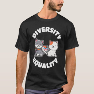 T-shirt Diversité Et Égalité Chat Transgenre Lbgt Pride