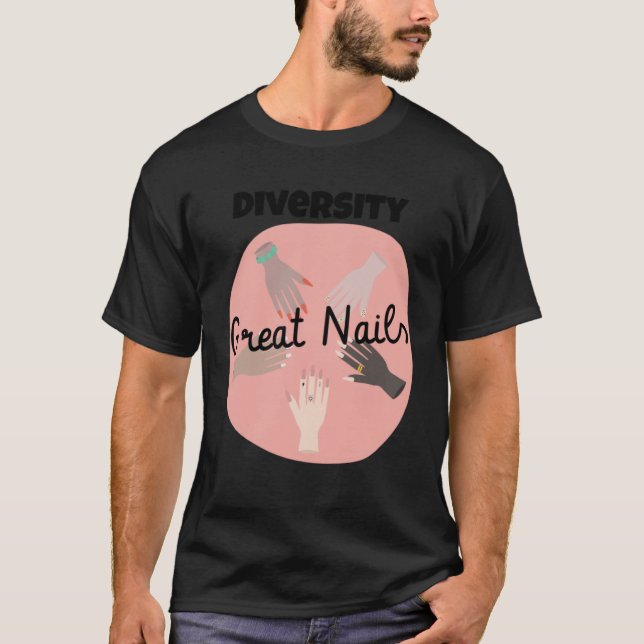 T-shirt Diversité grands ongles et égalité Homme multiling (Devant)