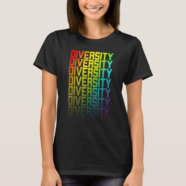 T-shirt Diversité Lgbtq+ Arc-en-ciel Gay pride Texte Fade  (Devant)