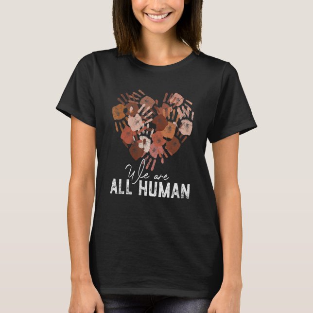 T-shirt Diversity Melanin Skin Tone Hand Heart We Are All  (Devant)