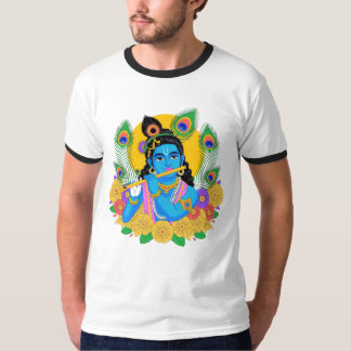 T-shirt Divin Seigneur Krishna Art Vectoriel - Flûte Spiri