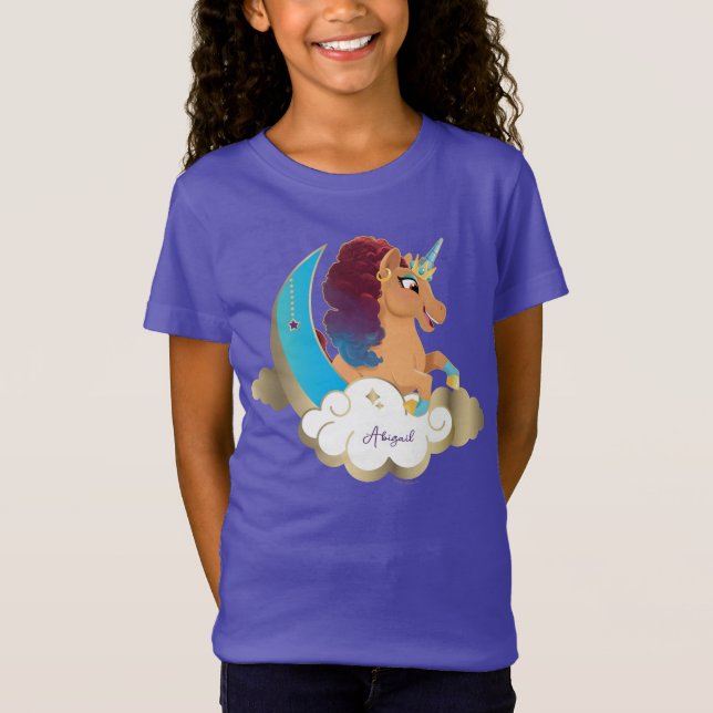 T-Shirt Divine la licorne | Lune et nuages (Devant)