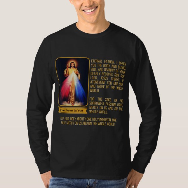 T-shirt Divine Miséricorde Jésus Image Chaplet Novena Priè (Devant)