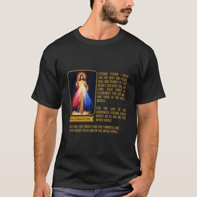 T-shirt Divine Miséricorde Jésus Image Chaplet Novena Priè (Devant)