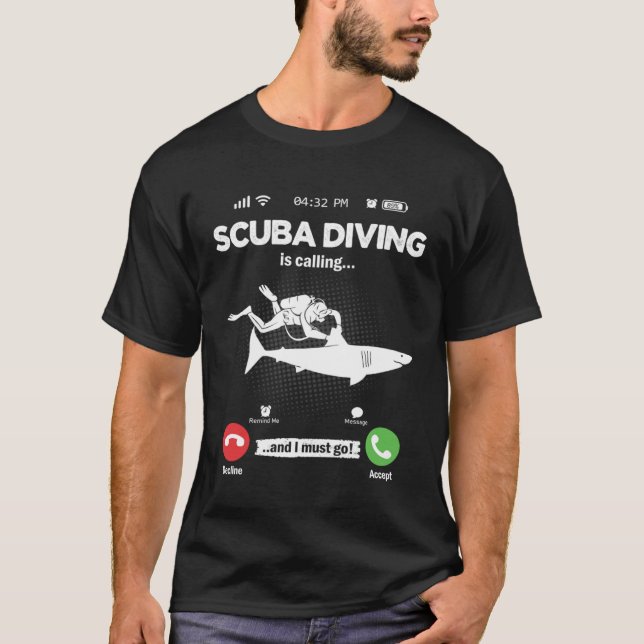 T-shirt Diving Is Calling I Must Go Snorkeling Hobby Divin (Devant)