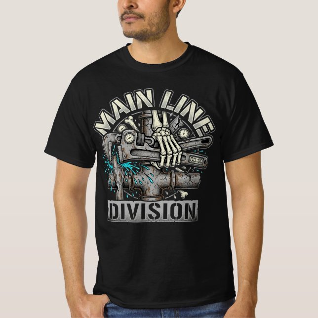 T-shirt Division de plomberie de Main Line (Devant)