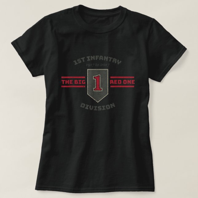 T-shirt Division d'infanterie de l'armée 1 Big Red One (Design devant)