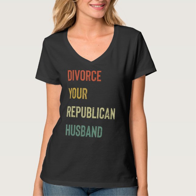 T-shirt Divorce ton mari républicain (Devant)