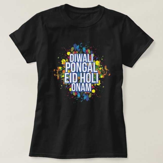 T-shirt Diwali Pongal Eid Holi Onam Holi Festival Premium (Design devant)