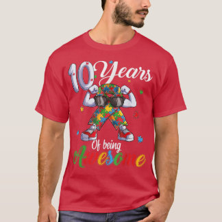 T-shirt Dix 10 Ans Autiste Garçon Fille Anniversaire Autis