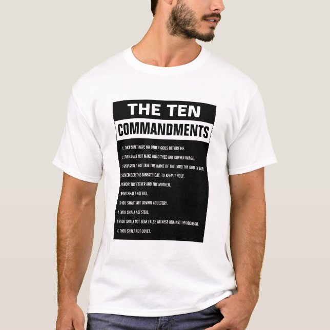 T-shirt Dix Commandements Bible Verse Chrétien Religieux (Devant)