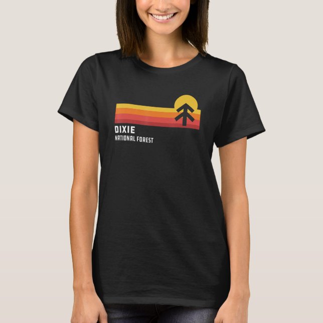 T-shirt Dixie Forêt Nationale Utah Cool Retro Style Stripe (Devant)