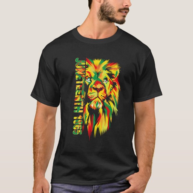 T-shirt Dixième Lion noir afro-américain 1865 roi (Devant)
