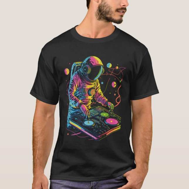 T-shirt DJ Astronaut EDM Music DJ ing Spaceman Psytrance T (Devant)